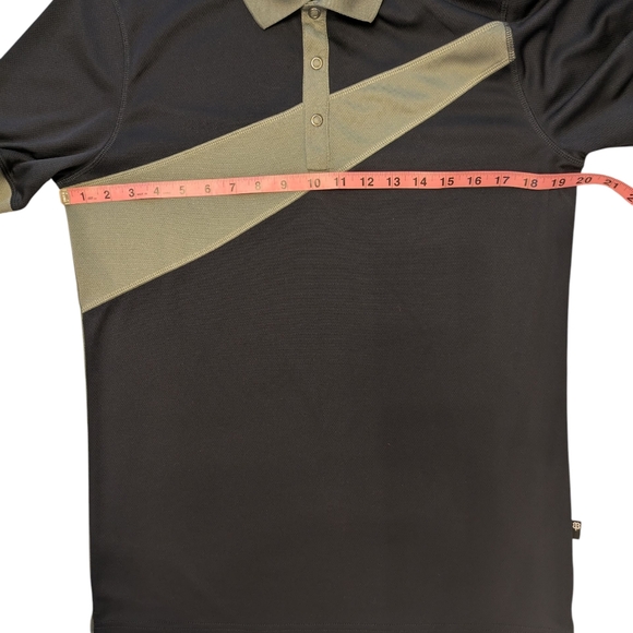 Betabrand Mens Medium Golf Polo Shirt Snaps Navy Grey Lightweight Performance - Picture 4 of 6
